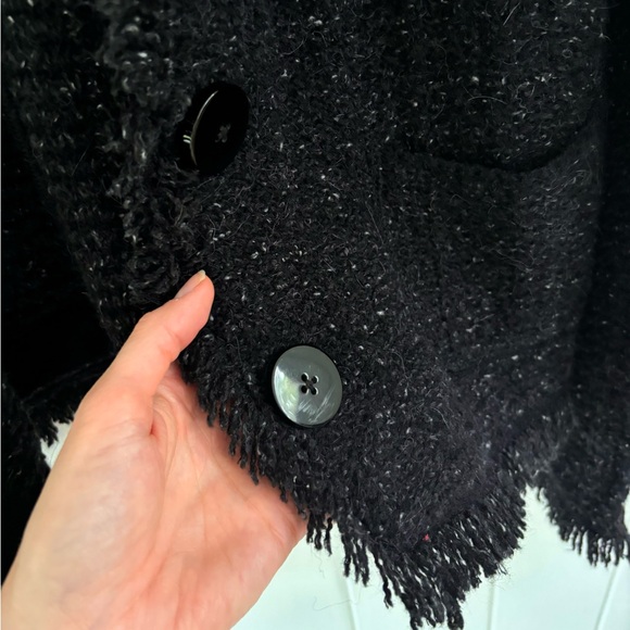 Vintage Talbots Cardigan Wool Alpaca Womens Small Grandmacore Cottagecore Fringe - Picture 8 of 10